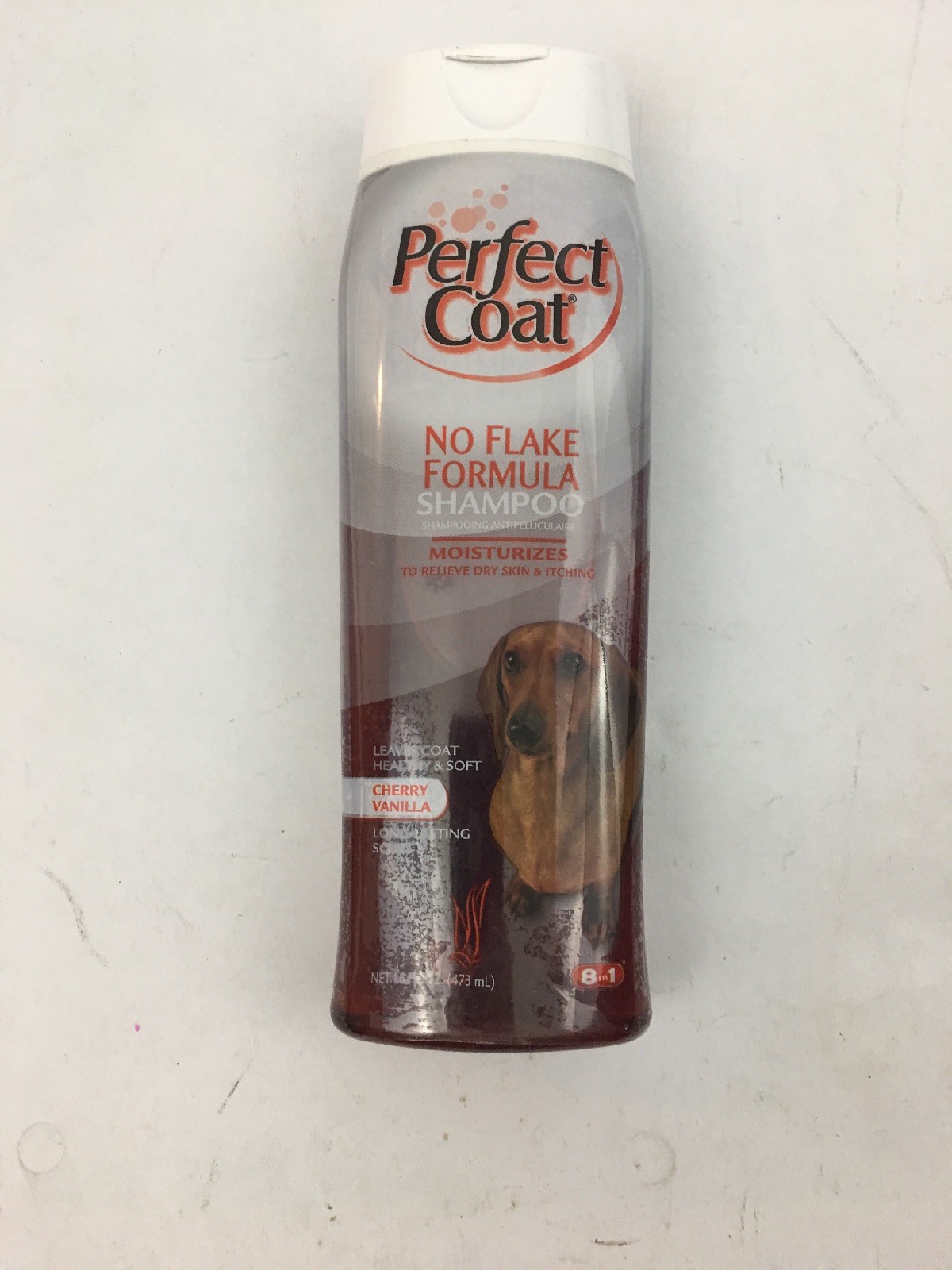 PET 8 in 1  Perfect Coat No Flake Shampoo - Cherry Vanilla Scent - 16 oz.