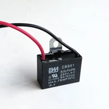 CBB61  5.5mfd 5.5uf 5.5uf 250V AC 50/60Hz Ceiling Fan Capacitor 2 WIRES US STOCK