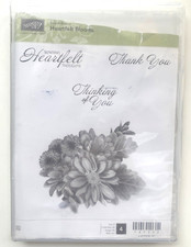 Lightly Used Retired 4Pc StampSet "Heartfelt Blooms" StampinUp Floral Sentiments