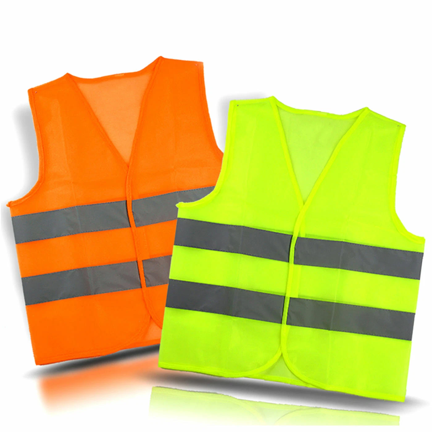 Neon Security Safety Vest w/ High Visibility Reflective Stripes Orange & Yellow* image 1