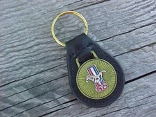 1968 '68 FORD MUSTANG LEATHER KEY FOB ANTIQUE GOLD VINTAGE NOS CUSTOM QUALITY