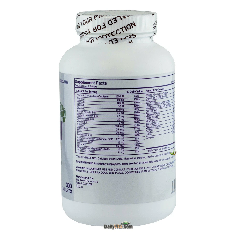 3 x NuHealth Complete Central Silver Senior Multivitamínico 300 Comprimidos Foto 3 de 3