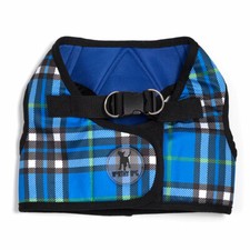THE WORTHY DOG Sidekick Printed Blue Plaid Dog Harness Sizes TINY-XXXL