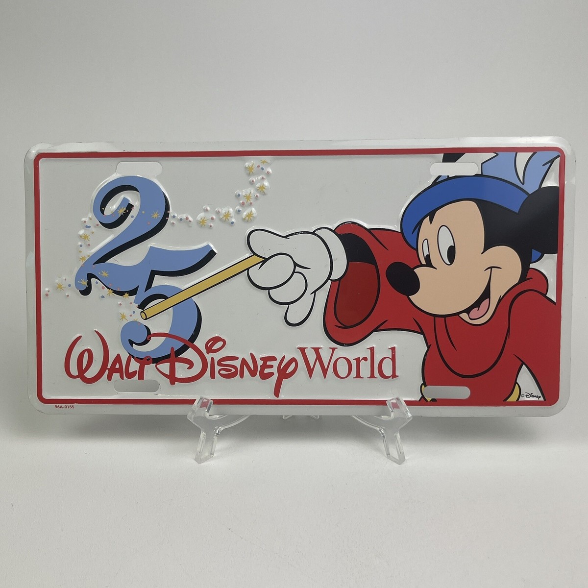 Mickey Mouse Walt Disney World 25th Anniversary License Plate