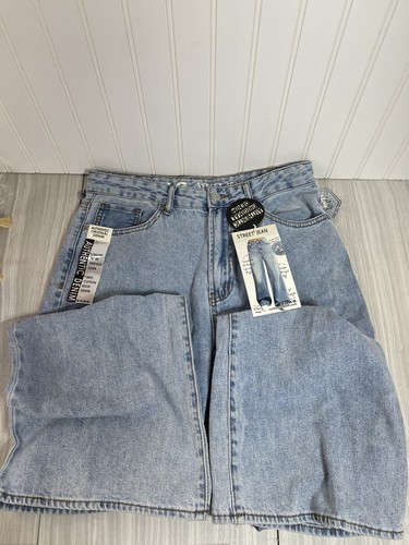 street fit wide leg jeans Flower Design 