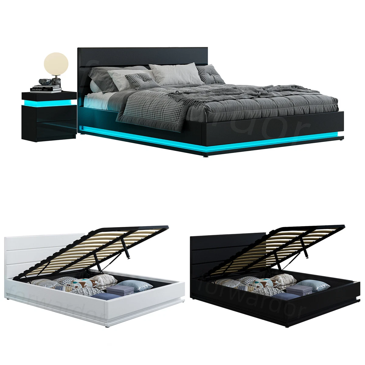 King size bed lift up storage outlet