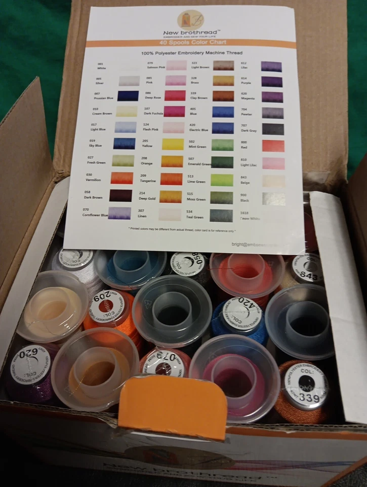 New Brothread 40 Brother Color 500M Polyester Embroidery Machine Thread Kit  - Image 2 of 2