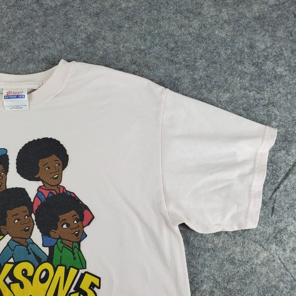 The Jackson 5 Shirt Womens Medium Pink Crew Neck Short Sleeve Graphic Cropped - Image 4 of 4