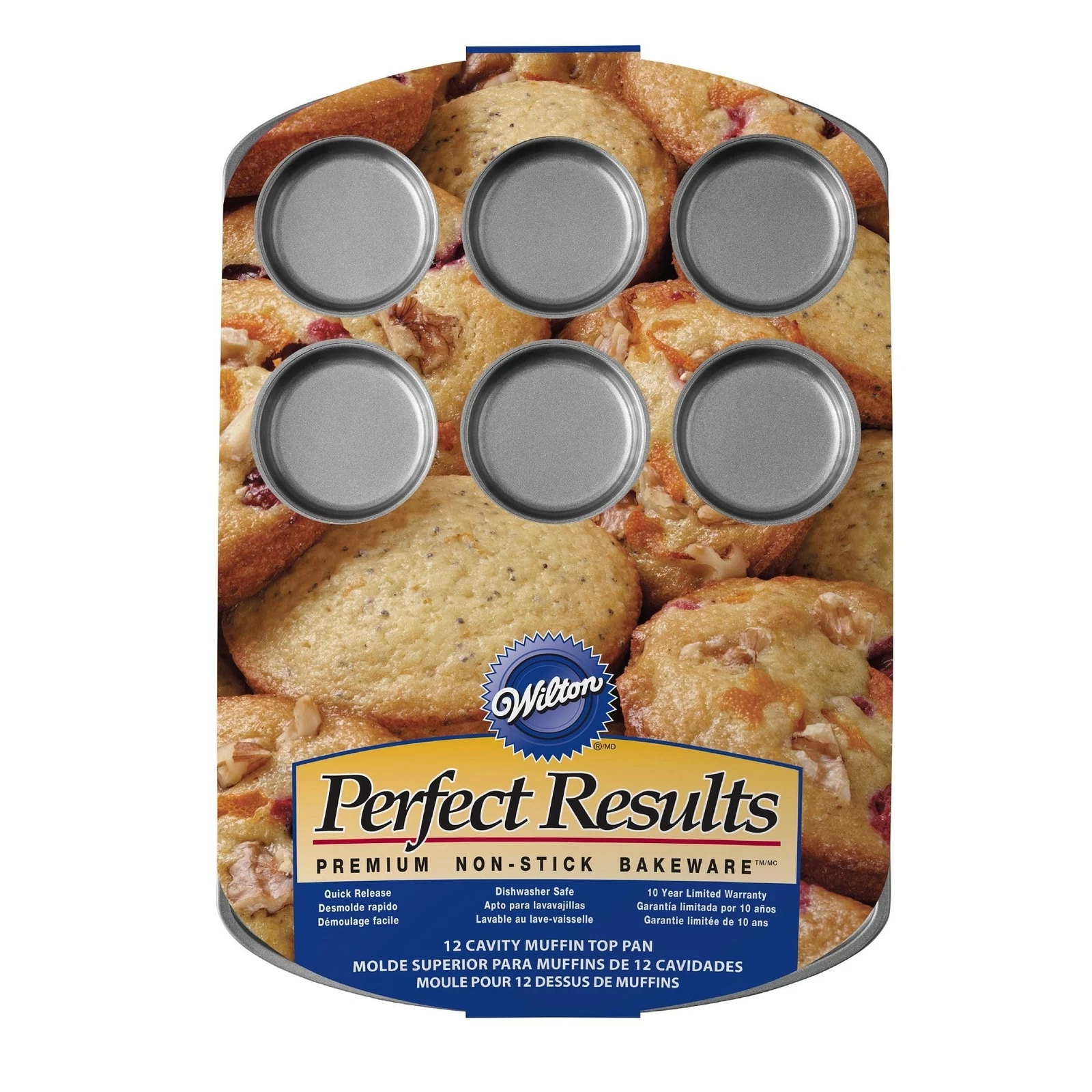Wilton Perfect Results 12-Cavity Muffin Top Pan, Made without PFAS Non-Stick ...