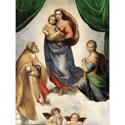 Raffael die Sixtinische Madonna großer Leinwand Kunstdruck