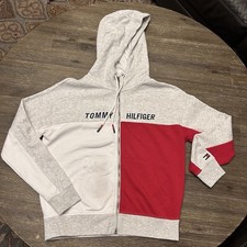 Tommy Hilfiger Women's Color blocked Zip Up Hoodie Size XS Red White Grey
