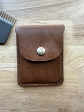 Minimalist card wallet - full-grain veg-tanned leather, 3.5 oz   100 handmade