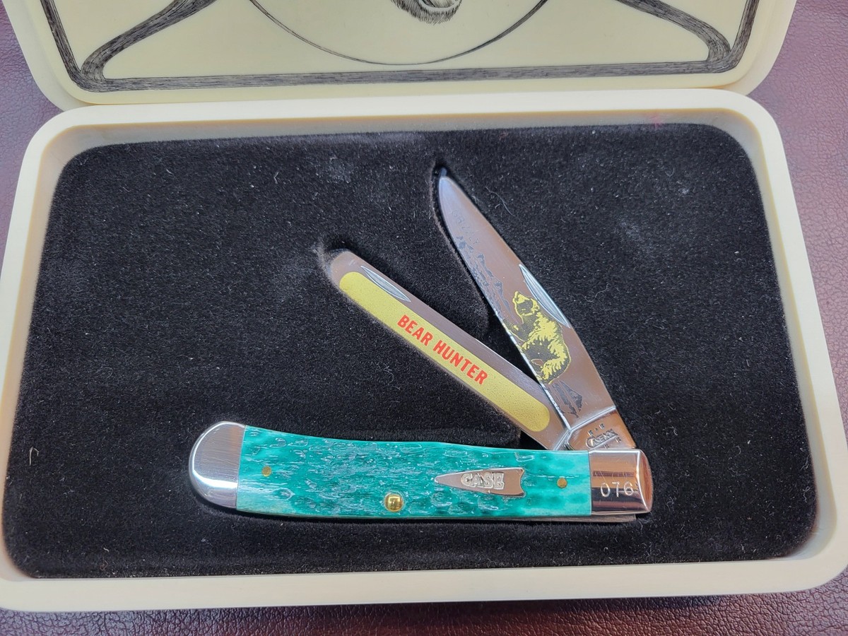 Rare Case Xx Linda Layden Scrimshaw Bear Hunter Special Edition