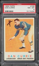 1959 Topps FB Card #162 Dan Currie Green Bay Packers HOF ROOKIE RC PSA 8 NM-MT