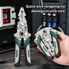 Multifunctional Folding Pliers Wire Stripper,Crimper Cable Cutter Pliers New 