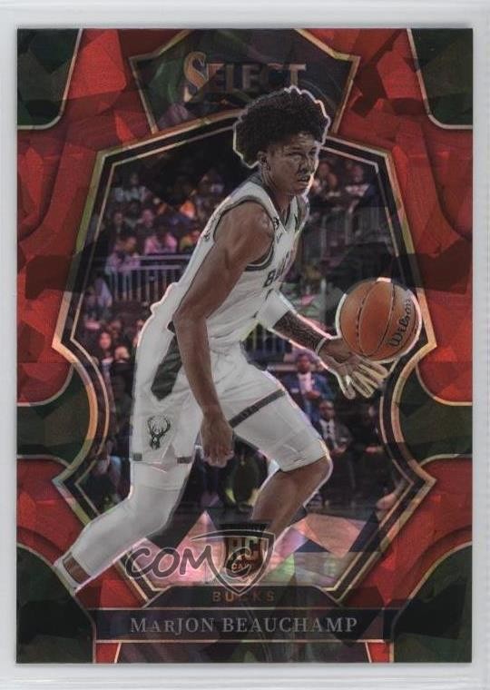 2022 Panini Select Premier Level Red Cracked Ice Prizm MarJon Beauchamp #179 fm0