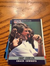 Jimmy Johnson 1990 Pro Set #85 Dallas Cowboys RC HOF