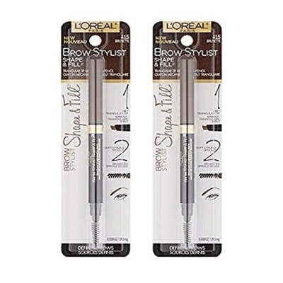 Pack of 2 L'Oreal Brow Stylist Shape & Fill Pencil Brunette 8 oz  415 Brunette