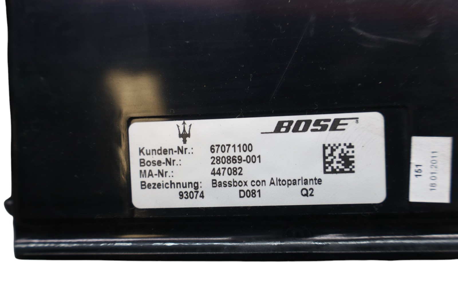 03-19 Maserati Quattroporte M139 Front Bose Subwoofer Sound Speaker Oem