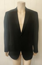 black sport coat 42L men's soft wool cashmere Jos A Bank