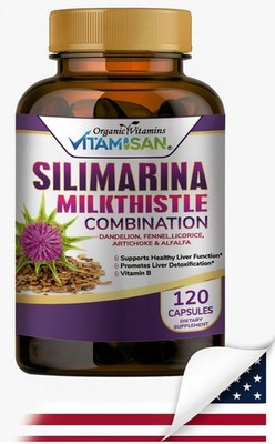 Liver Cleanse & Detox Support Supplement  + Milk Thistle 120 capsules