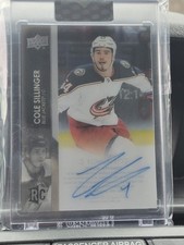 21-22 UD Clear Cut Hockey Cole Sillinger CC-SI Rookie Auto Columbus Blue Jackets