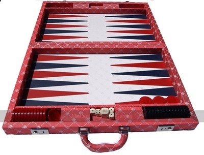 Dal Negro Red Prestige Tournament 21 Zoll Backgammon Set
