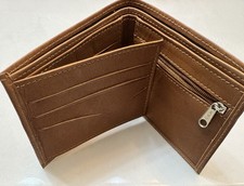 100 Full Grain Leather Bifold Wallet for Men   Handmade, Brown, Slim  Durable