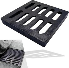 Cast Iron Drain Grate, 9x9 Outdoor Drain Cover, B125 Class Channel Grate, Durabl
