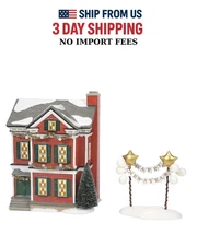Dep@rtment 56 Original Snow Village Ready For New Year's Eve, Set of 2