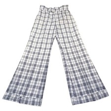Vintage 70s Sears Jr Bazaar Plaid Wide Leg High Rise Pants Petite Length 13 NWT