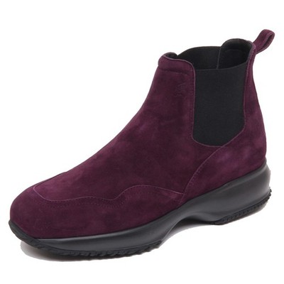 F6344  beatles donna dark purple HOGAN INTERACTIVE CHELSEA boot shoe woman