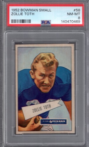 Zollie Toth #58 1952 Bowman Small card