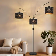 Dimmable Floor Lamp-3 Lights Arc Floor Lamps for Living Room,Modern Tall Stan...