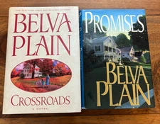 Belva Plain Lot of 2 HC Books - Crossroads Large Print - Promises Reg Print