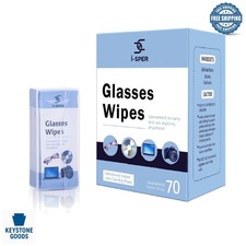 70 Count Lens Wipes for Eyeglasses Screens with Carrying Box