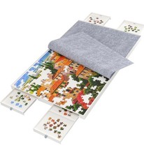 1500 Pieces Puzzle Board with Drawers and Cover,35x27Portable Jigsaw Puzzle