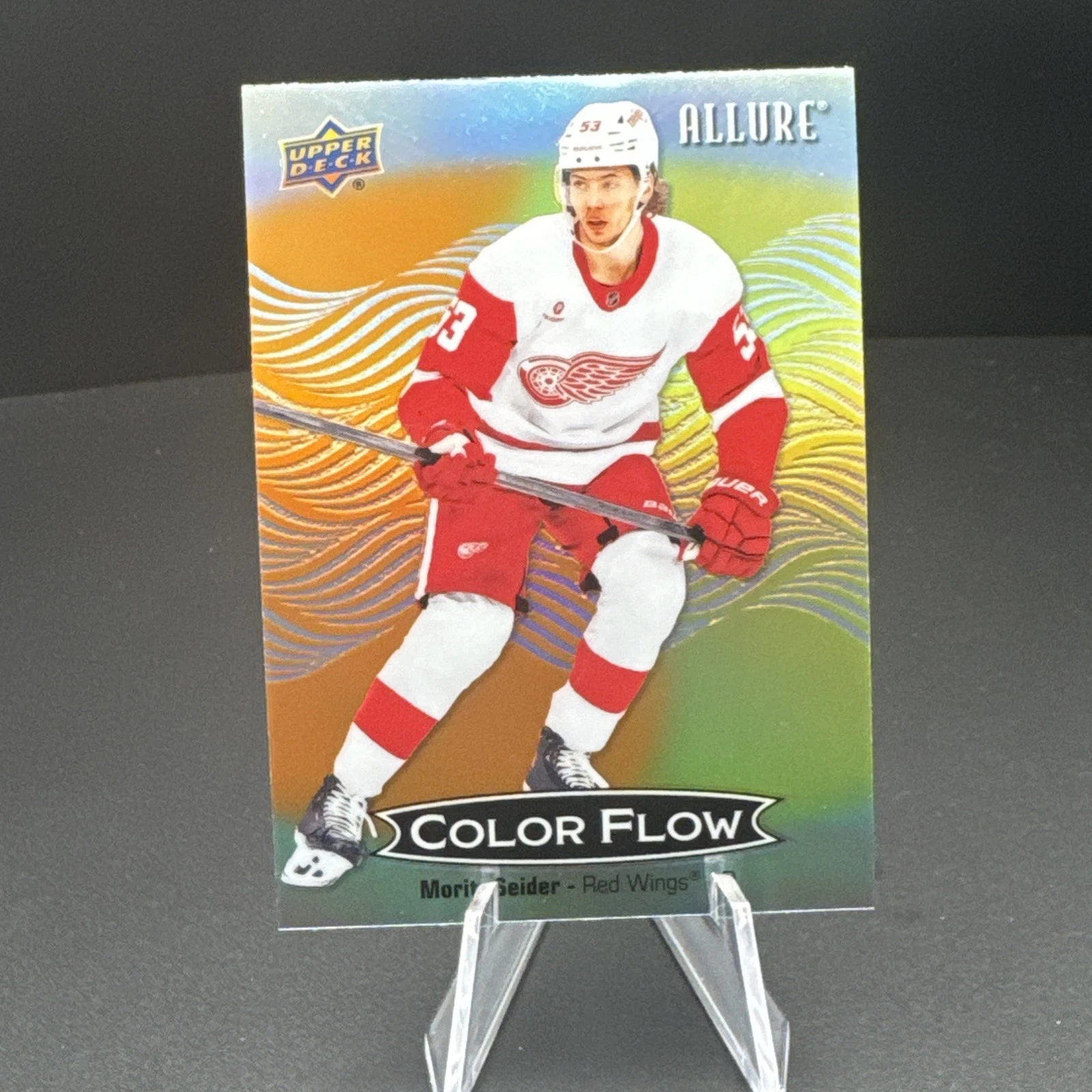 2024-25 UD Allure Hockey Moritz Seider Color Flow #CFL-38 Orange-Yellow