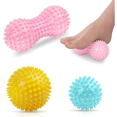 Massagebälle Set Igelball Triggerpunkt Rücken Beine Füße Hände 3er Set