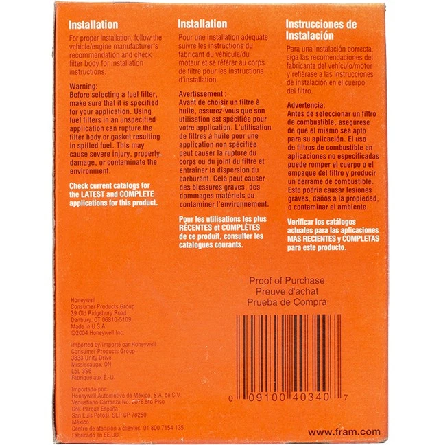 Separador de água combustível FRAM compatível com caminhões Dodge Ram L6 5.9 1994-1996 identificação do modelo PS7749 - Imagem 4 de 4