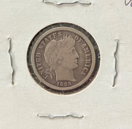 1893-S Barber Dime Very Good Plus