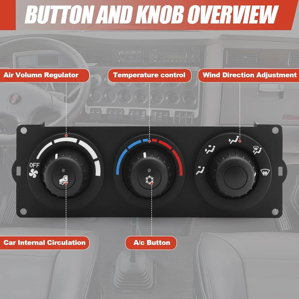 Nuevo conjunto de control de calefacción de aire acondicionado F21101321000 para Kenworth T660 T600 T800 y W900 Foto 3 de 4