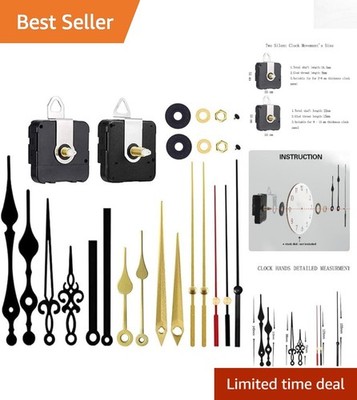 DIY Silent Clock Repair Kit with Long & Short Movements - 6 Pair Hands Included