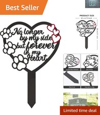 Durable Pet Memorial Stone with Paw & Heart Design - 1 Count Cemetery Decor