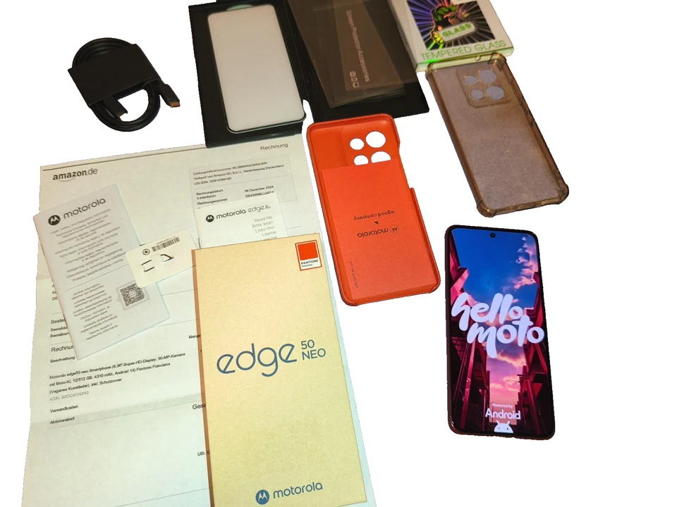 Motorola EDGE 50 NEO 6,36 12 GB RAM 512 GB Rot + 9H Folie und Glas... - Bild 3 von 4
