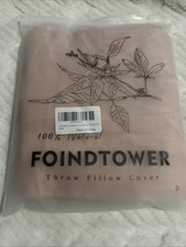 Foindtower Decorative Linen Pillow Covers, 22x22 Inch, Cream White, Pack of 2