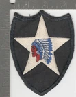 WW 2 US Army 2nd Infantry Division Twill Black Back Patch Inv# K0187