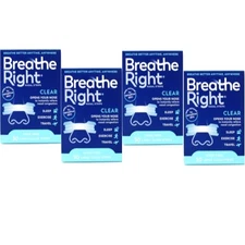 4 Pack Breathe Right Nasal Strips For Sensitive Skin 30 Large Clear Strips Ea