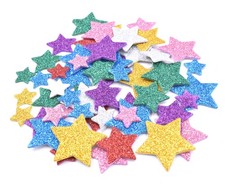 200pcs Colorful Glitter Foam Stickers- Self Adhesive Star Shape Glitter Stick...