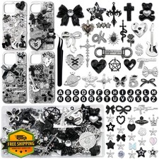 BELICEY Black Junk Case Charms Punk Snake Cross Heart Star Bow